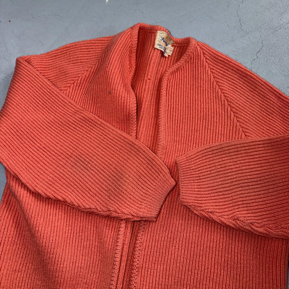 VTG 50s Kandel Oregon Woolen Mills Open Front Wool Sweater Cardigan Rockabilly L