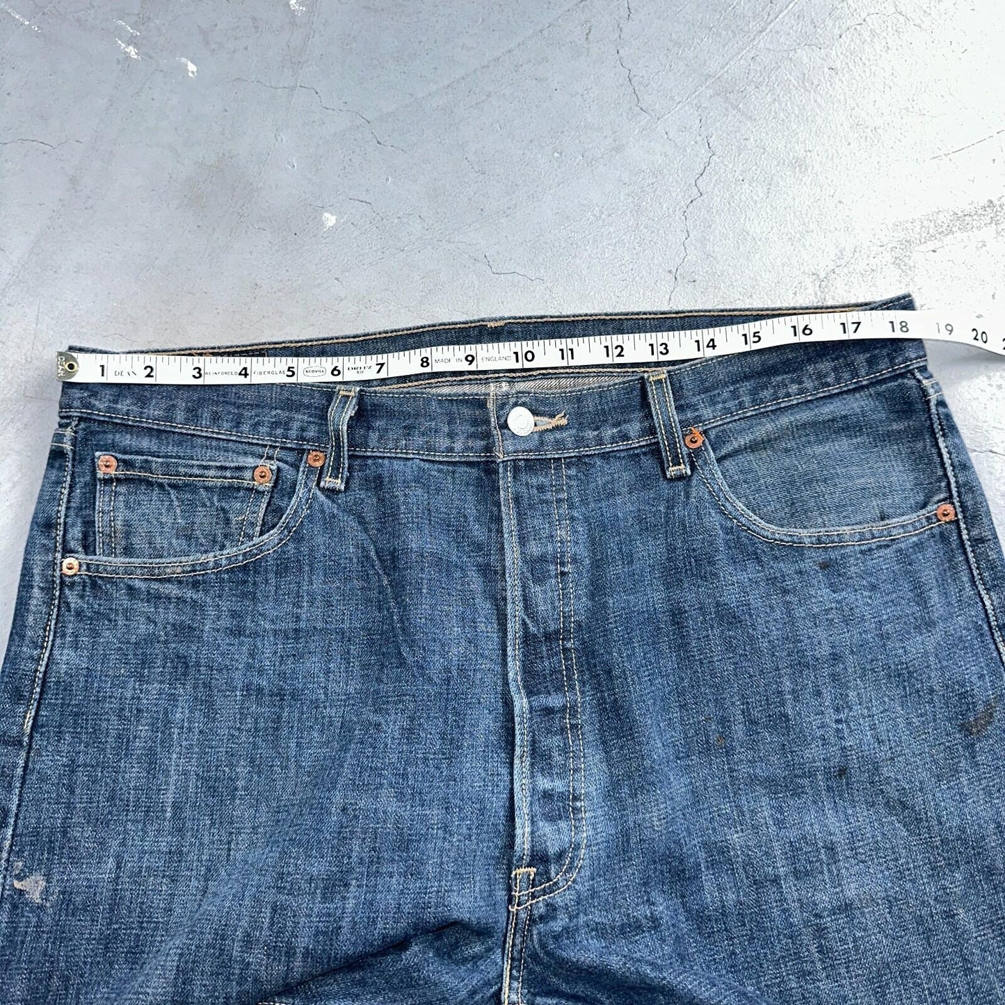 Levis 501 Vintage Y2K XX Straight Leg Jeans Blue Med Wash 38x32 Act 35x29