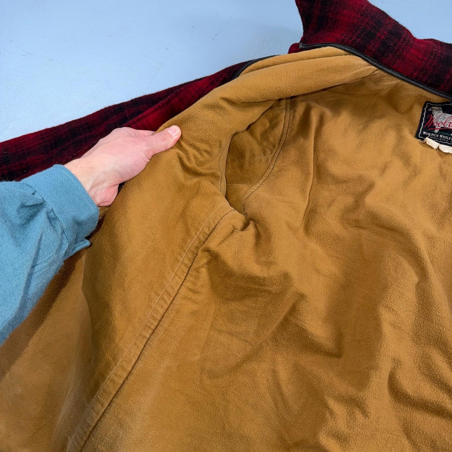 Vintage Woolrich Mackinaw Jacket 1940s Buffalo Plaid Hunting Wool Coat 40s Chore