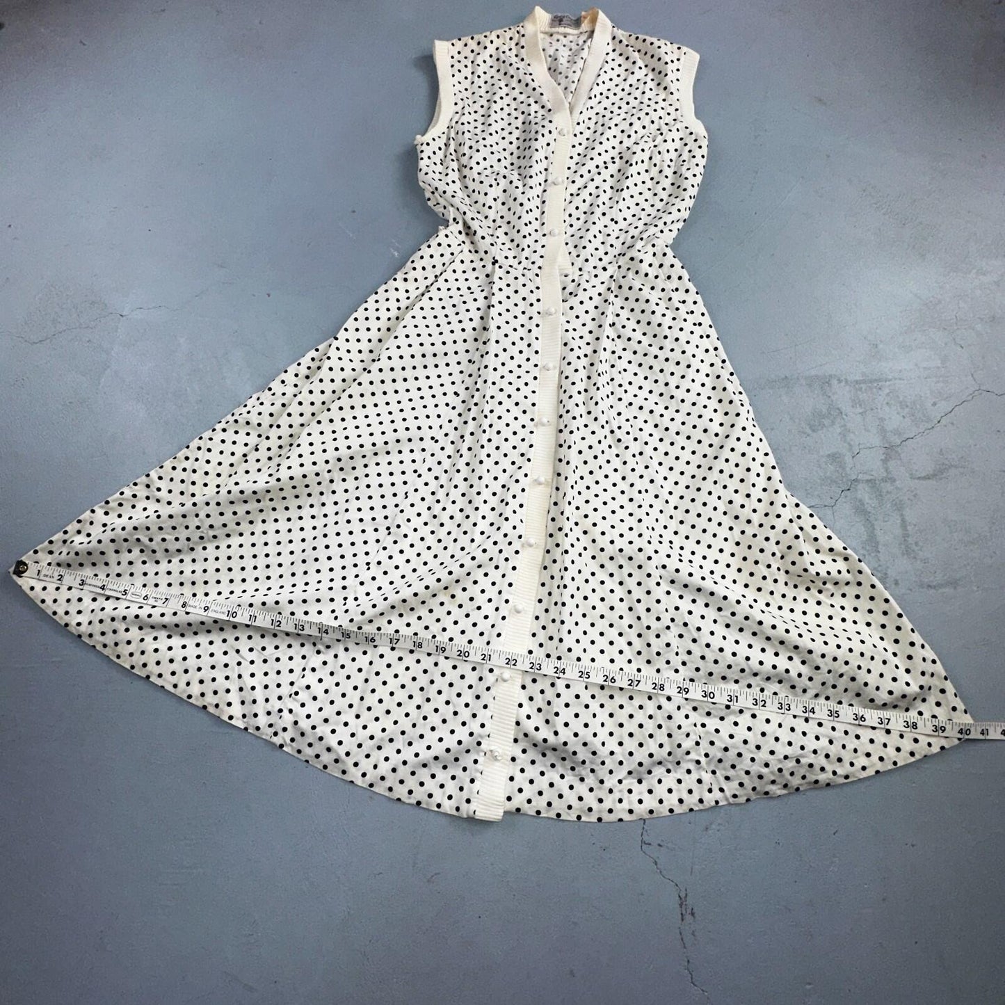 Vintage 1950s Koret of California Polka Dot Shirt Dress San Francisco Rockabilly