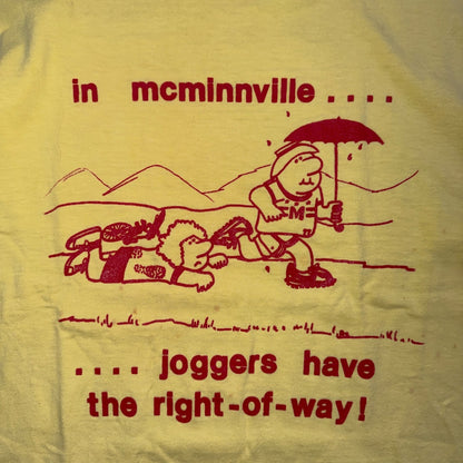 1970s Joggers Have Right Way VTG T Shirt 70s Nike Era McMinnville Oregon Waffle