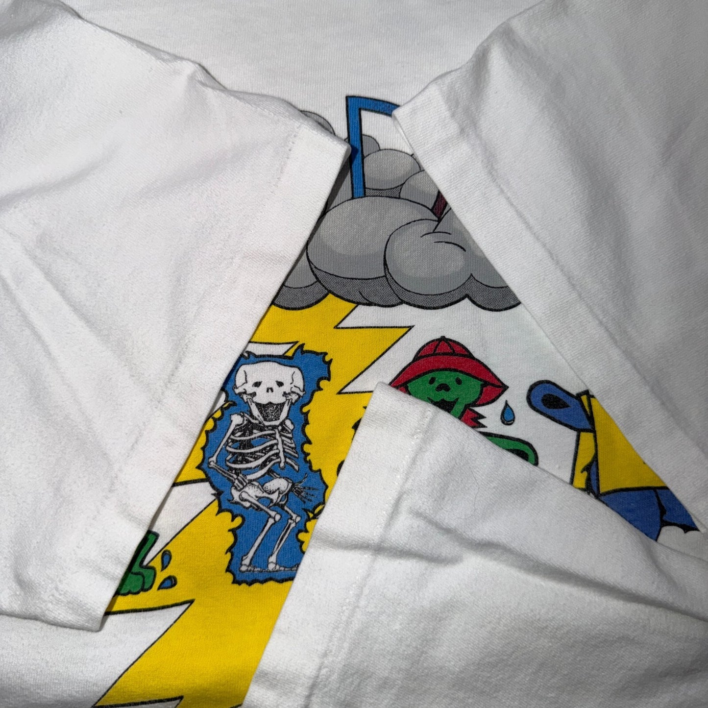 VTG 1993 Grateful Dead Rain Bears Tour T Shirt Seattle Eugene Skeleton Lightning