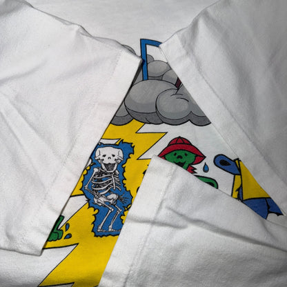 VTG 1993 Grateful Dead Rain Bears Tour T Shirt Seattle Eugene Skeleton Lightning