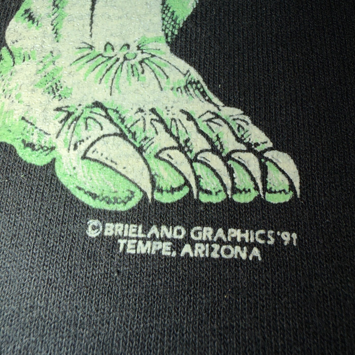 Give Me Candy Ogre Goblin Halloween VTG T Shirt Glow In Dark FOTL 90s Black