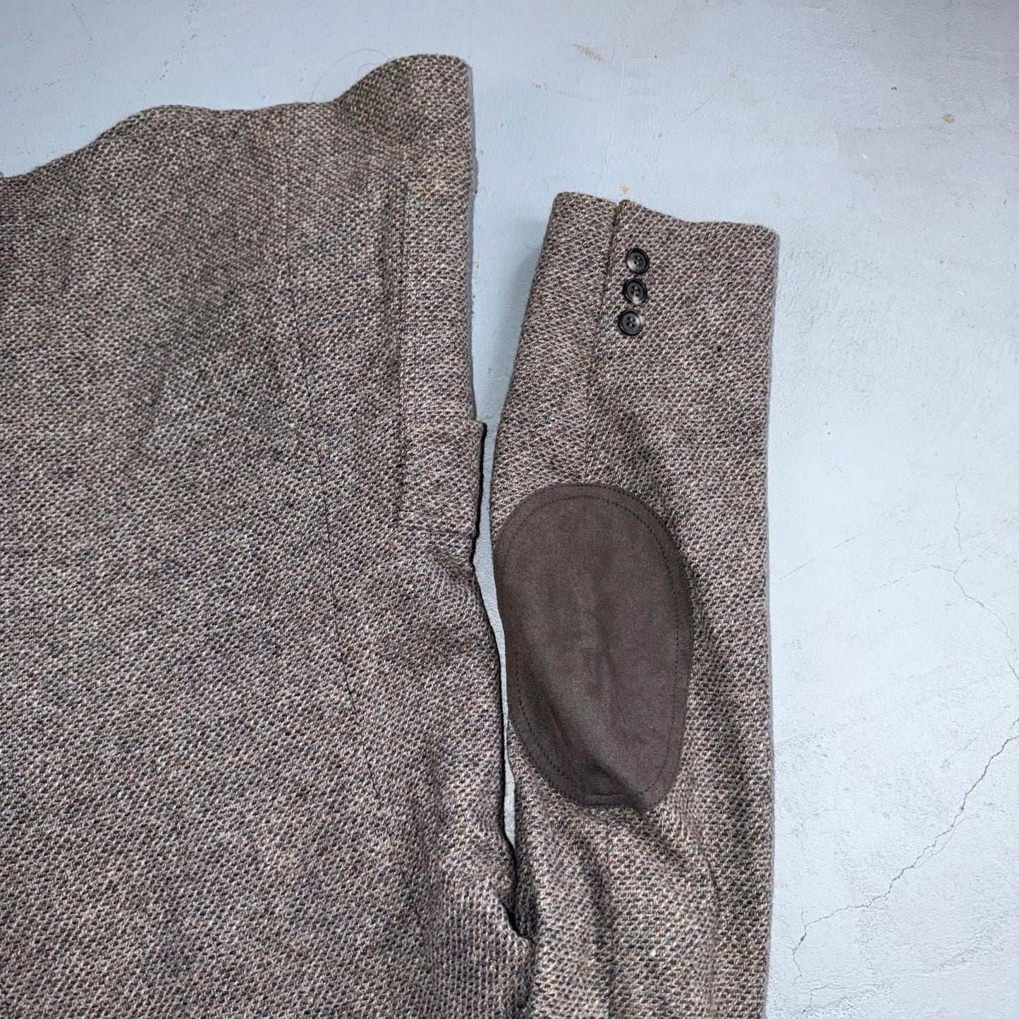 Pendleton Western Blazer Vintage Mens 42L USA Long Wool Gray Tweed Elbow Suede