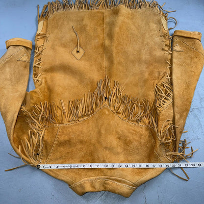 VTG Buckskin Montana Jacket Leather Fringe Western Leather Cowboy Suede 70s
