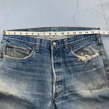 Levis 501 Vintage 80s Redline Selvedge USA XX Jeans Light Wash 35x34 Act 32x29