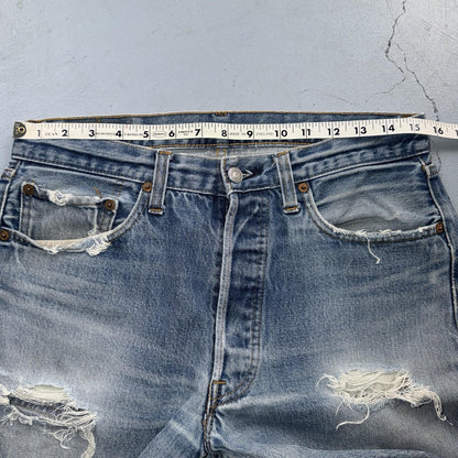 Levis 501 Vintage 80s Redline Selvedge USA XX Jeans Light Wash 31x27 Skinny