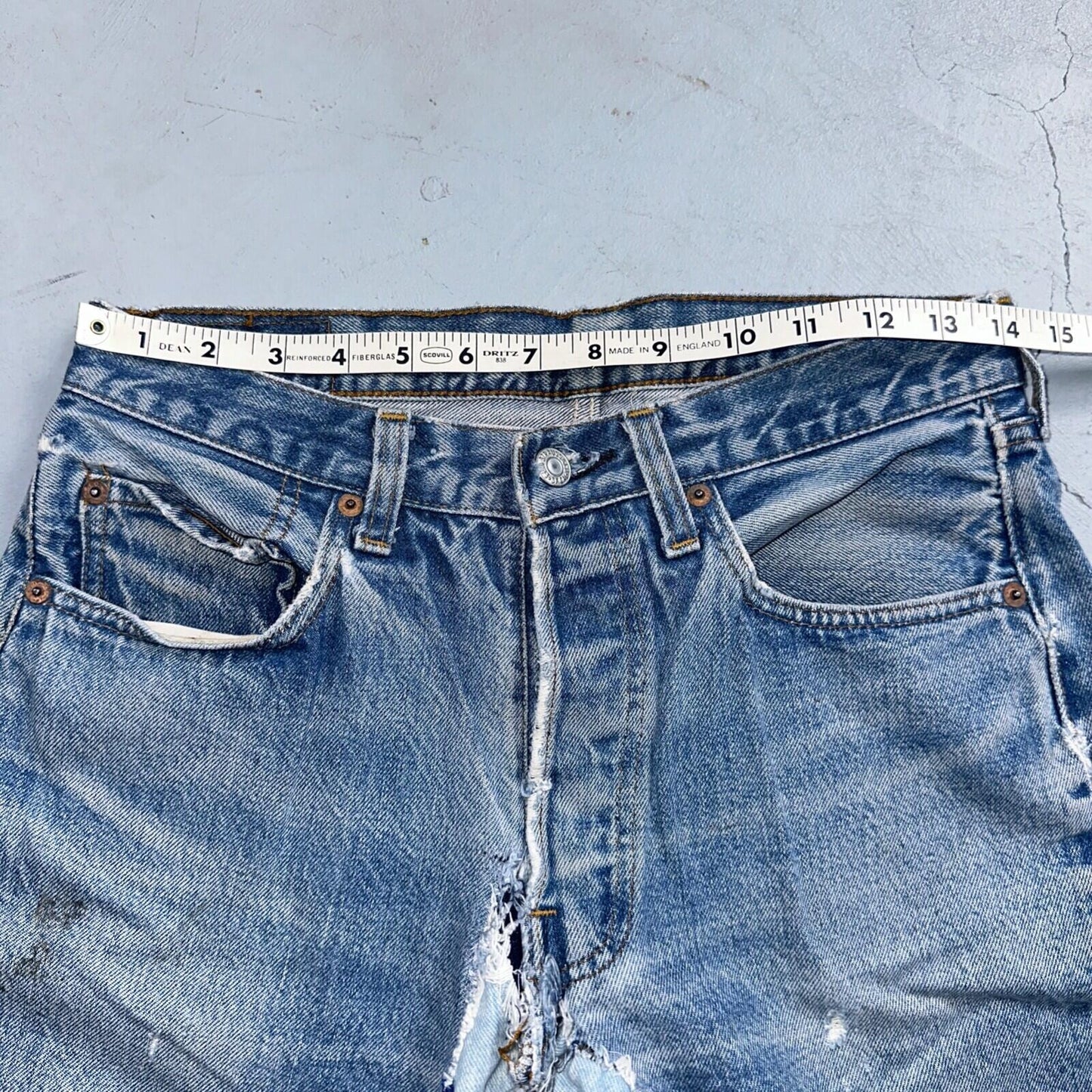 Levis 501 Vintage 80s Redline Selvedge USA XX Jeans Light Wash 32x33 Act 28x28