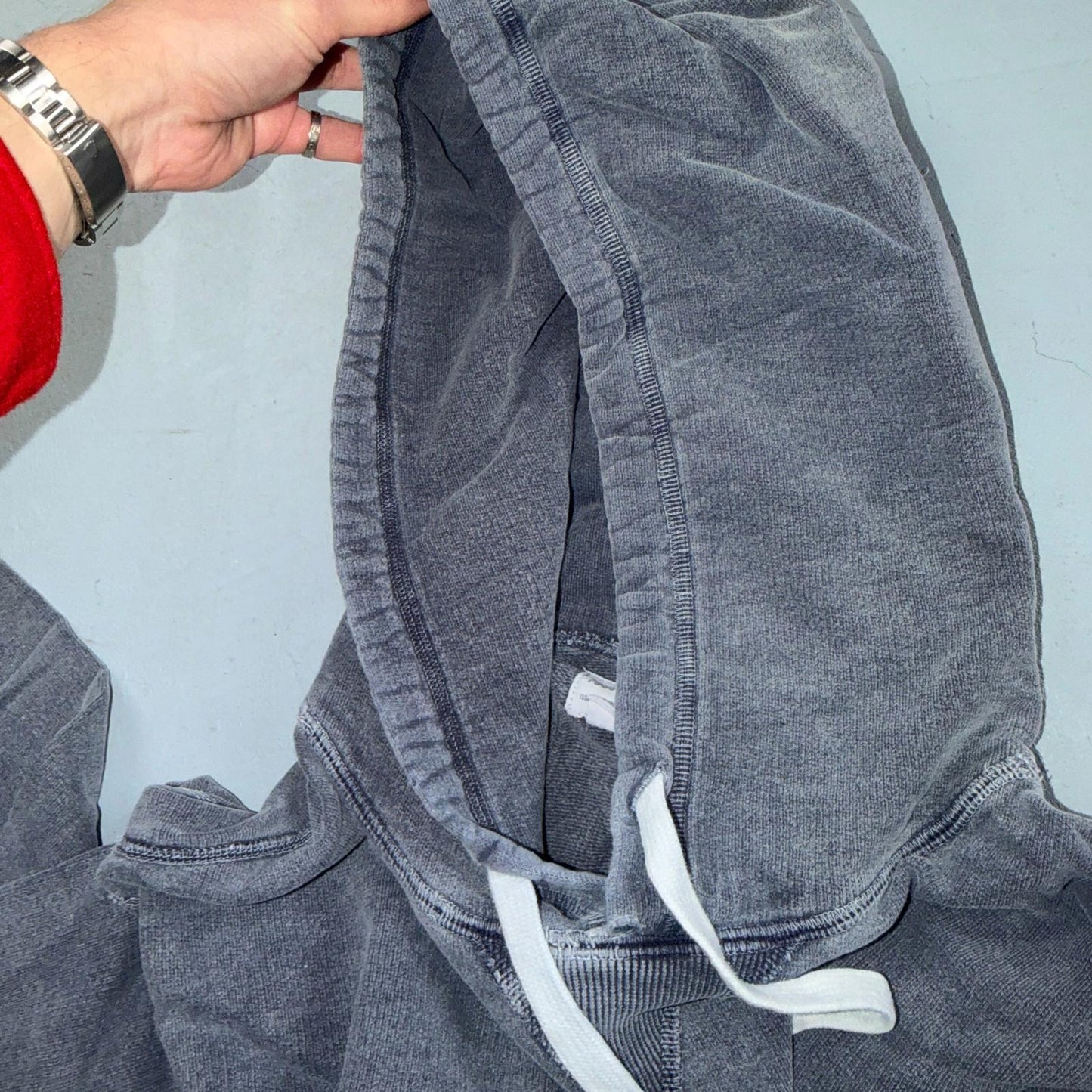 Todd Snyder Canada Hoodie L Blue Metal Popover Sweatshirt Distressed VTG Stlye