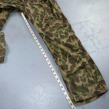 Vintage 40s USMC 13 Star Duck Camo Pants 40s Frogskin WWII Cargo Military 34x28