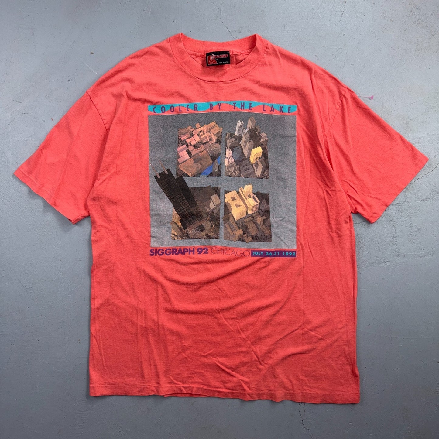 VTG 1992 SIGGRAPH Chicago T Shirt Computer Graphics Tech Art Single Stitch XL