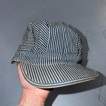 Pinstripe Union Conductor VTG Hat Cap Snapback Penneys Hickory Stipe 50s 60s