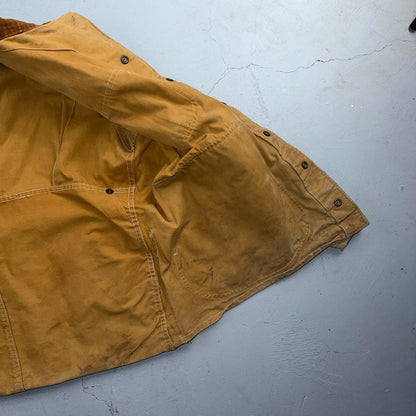 Hinson Bodyguard Men’s Vtg 1940s Hunting Jacket Coat USA Corduroy Trim Brown 46