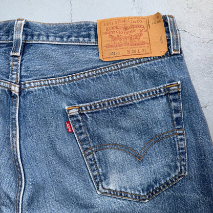 Levis 501 Vintage 90s USA XX Straight Leg Jeans Blue Light Wash 38x31 Act 36x28
