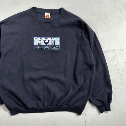 Looney Tunes TAZ 90s USA Sweatshirt VTG Crewneck XL Navy Cartoon Bugs Bunny