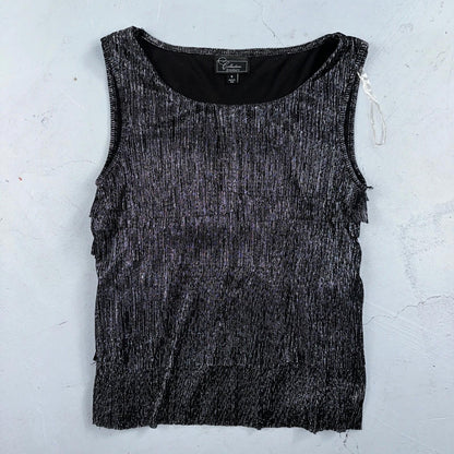 Collection Dressbarn Women's Dress Top 8 Lace Seqins - Black Sleeveless USA VTG