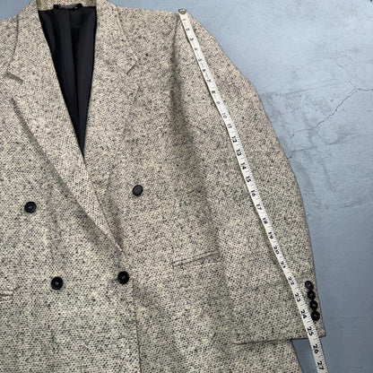 Vintage Blazer Shryocks Double Breast Mens 42 Wool Tweed Sport Suit Coat 80s