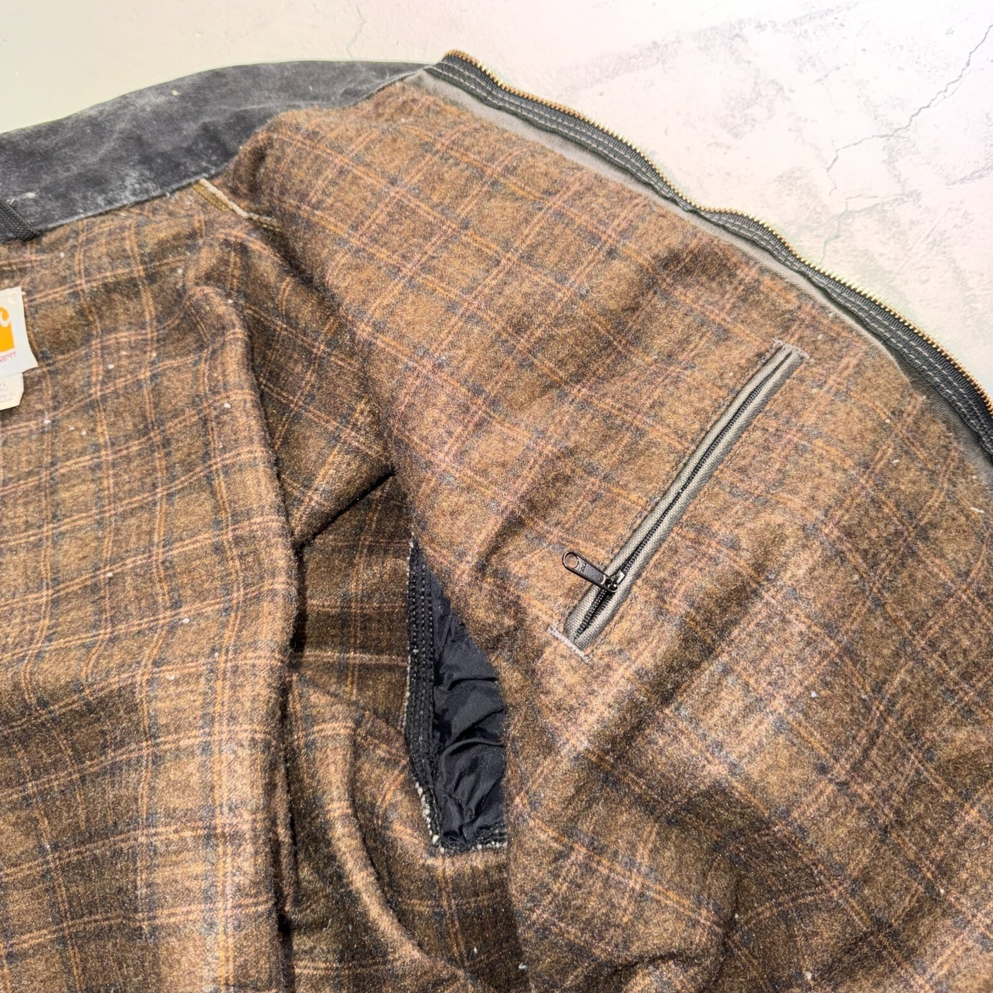 Carhartt Vintage J97 GVL Detroit Blanket Lined Jacket Size XL Tall Gray