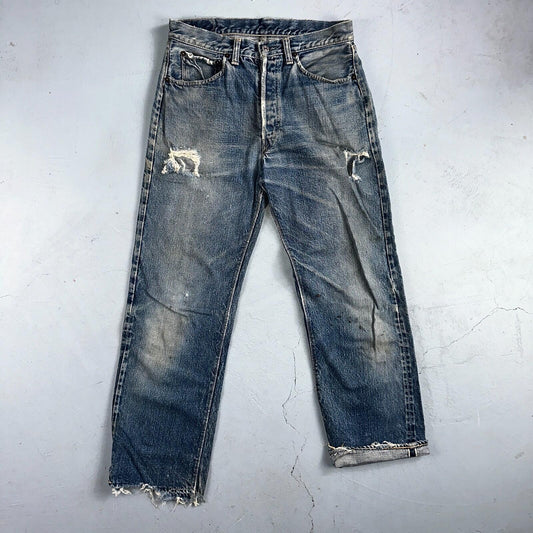 Levis 501 XX Big E Vintage 40s Redline Selvedge USA XX 1940s 50s Jeans 29x28