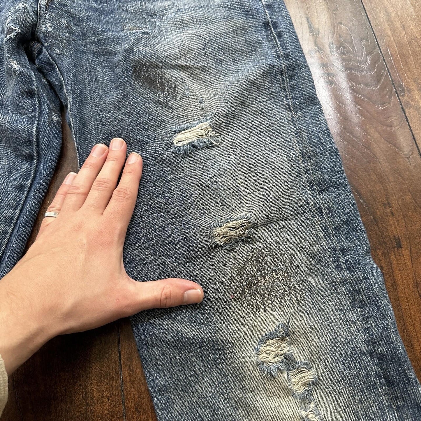 Levis LVC Big E Vintage Redline Selvedge Denim 505 Jeans USA Thrashed 28x34 501