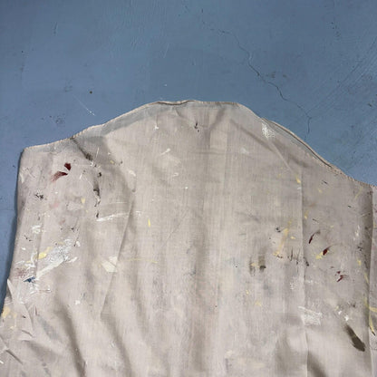 VTG 60s 70s Paint Stained Sears Perma Prest Short Sleeve Camp Shirt 16 Thrashed