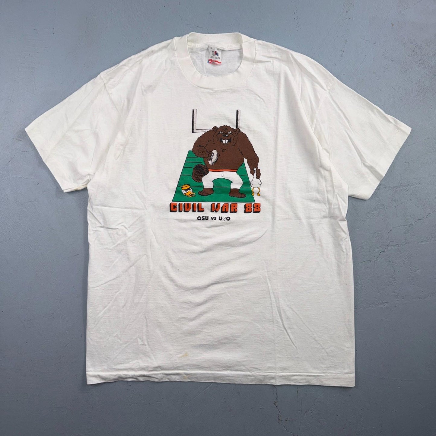 OSU Civil War 1988 FOTL VTG T Shirt Single Stitch 80s USA Ducks Beavers XL