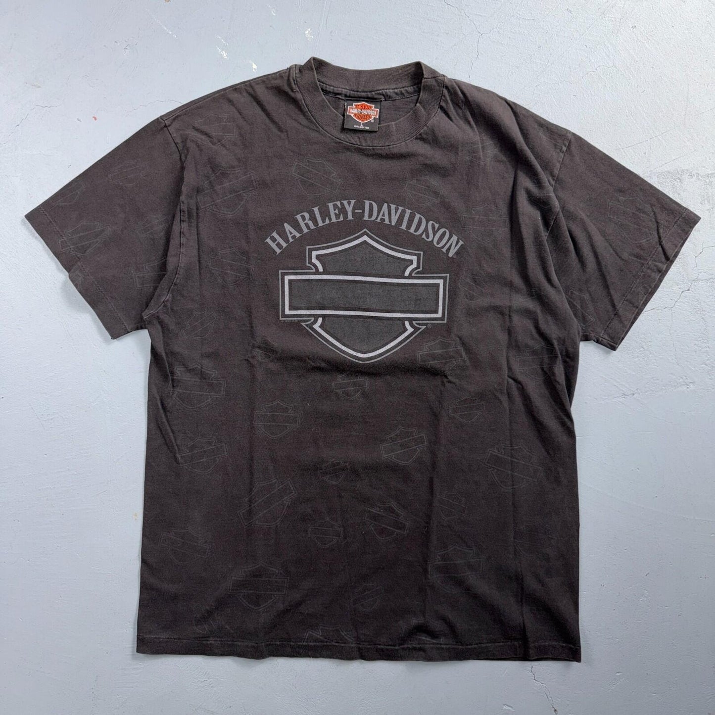 VTG 1995 Harley Davidson Alaska AOP Single Stitch 90s Faded Black Big Print