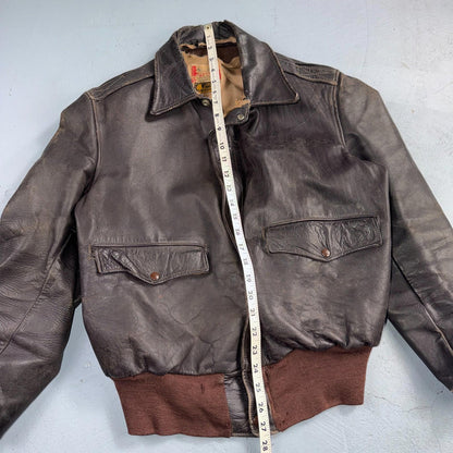 VTG 50s Sierra Sportswear Horsehide Leather Jacket Distressed Buco A2 Bomber