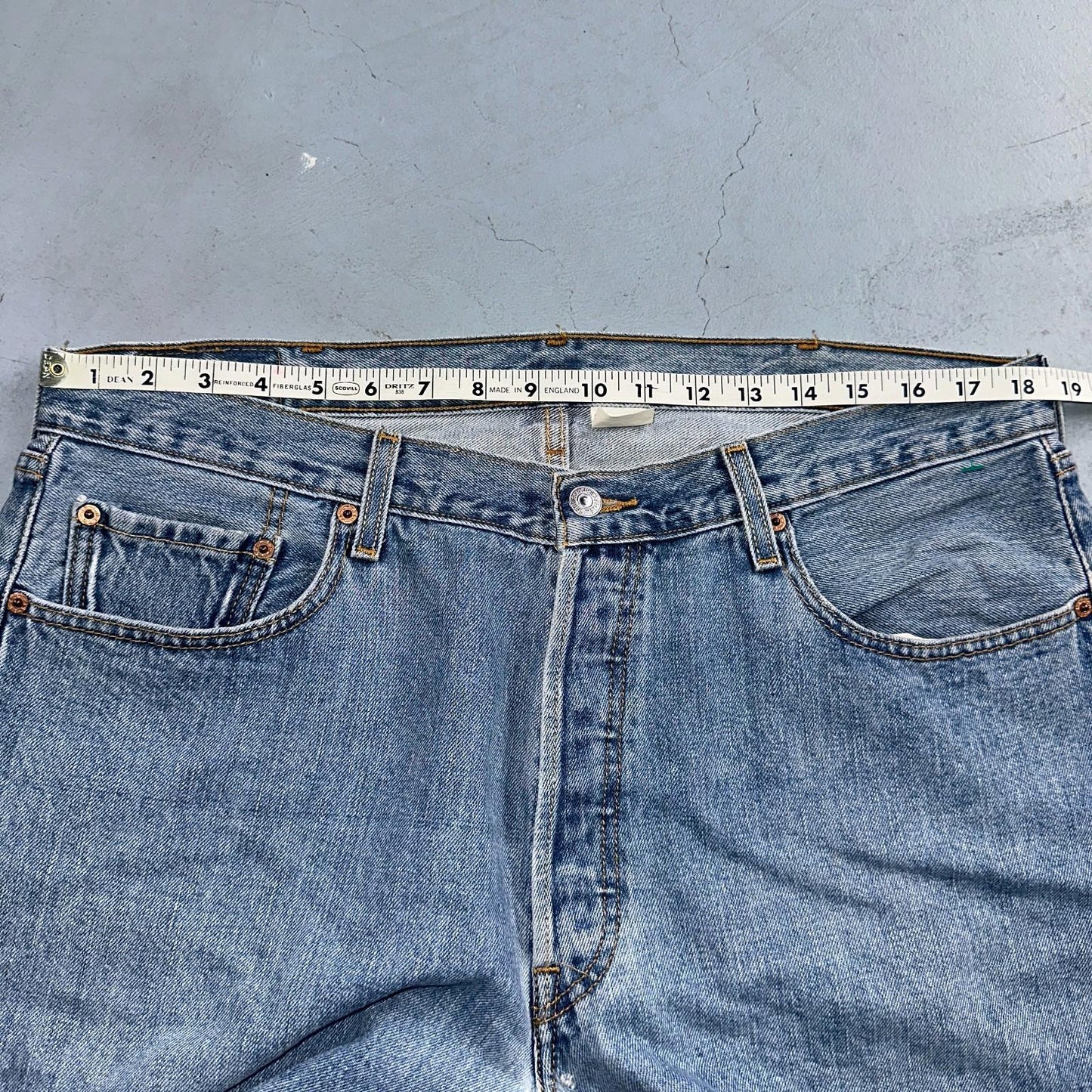 Levis 501 Vintage Y2K 90s XX Straight Leg Jeans Blue Light Wash 38x34 Act 37x34