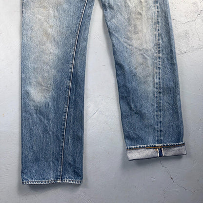 Levis 501 Vintage 80s Redline Selvedge USA XX Jeans Light Wash 30x34 Act 28x29