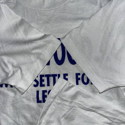 Hanes 80s Packwood VTG T Shirt Why Settle Funny Single Stitch Graphic Text Humor