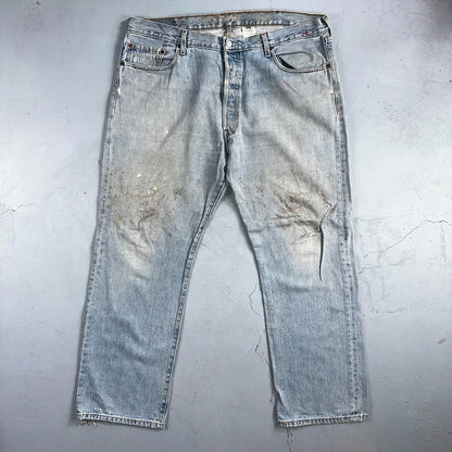 Levis 501 Vintage Y2K XX Straight Leg Jeans 90s Blue Light Wash 40x30 Act 40x29