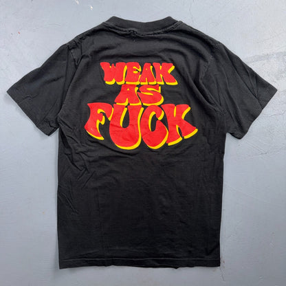 VTG Colorfast Weak As F*ck Graphic T Shirt Black Music Rock Nirvana Band Giant