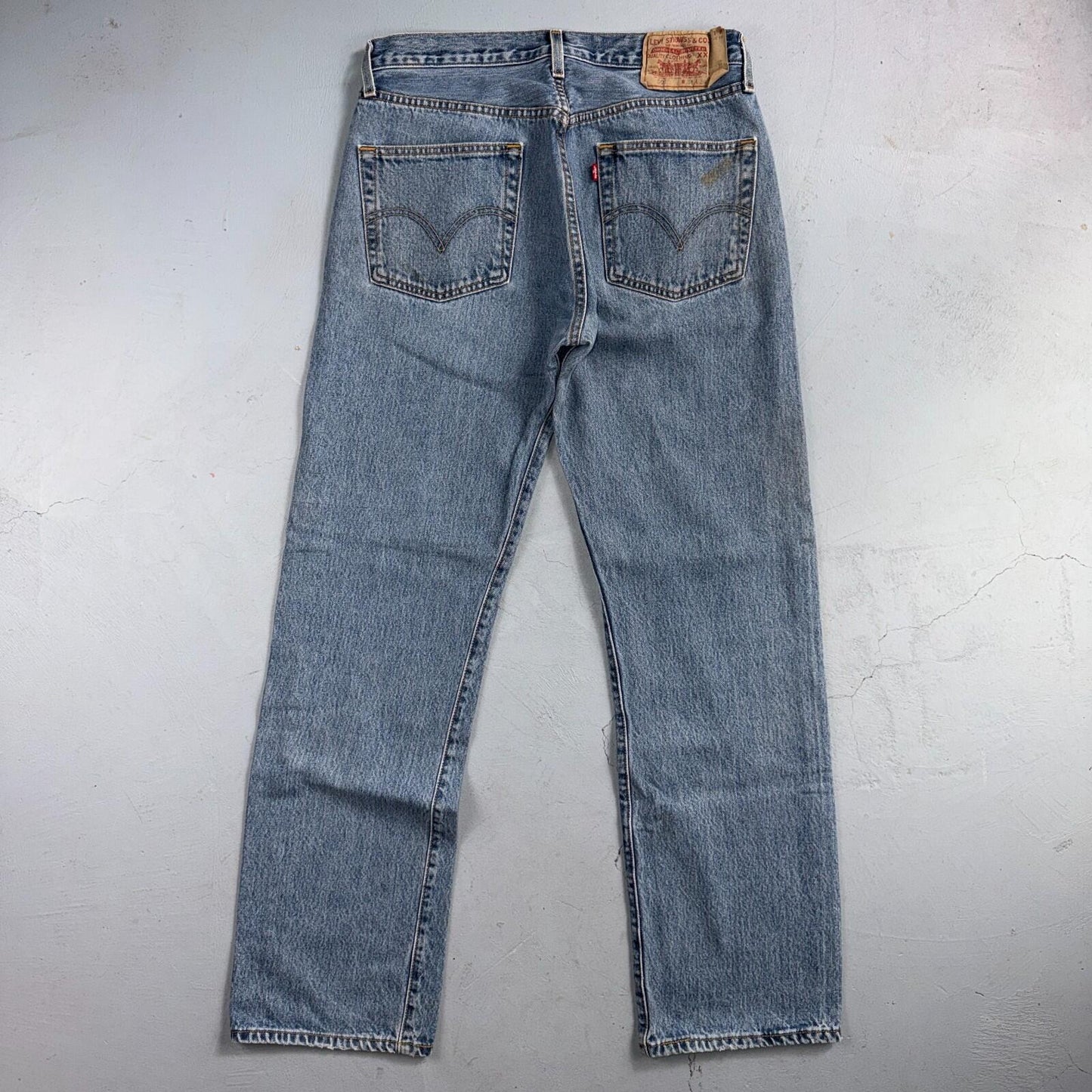 Levis 501 Vintage Y2K 90s XX Straight Leg Jeans Blue Light Wash 34x34 Act 31x32