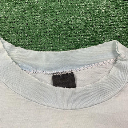 Nike Vintage T Shirt Mens L Quad Block Print Thrashed 70s Original Distressed