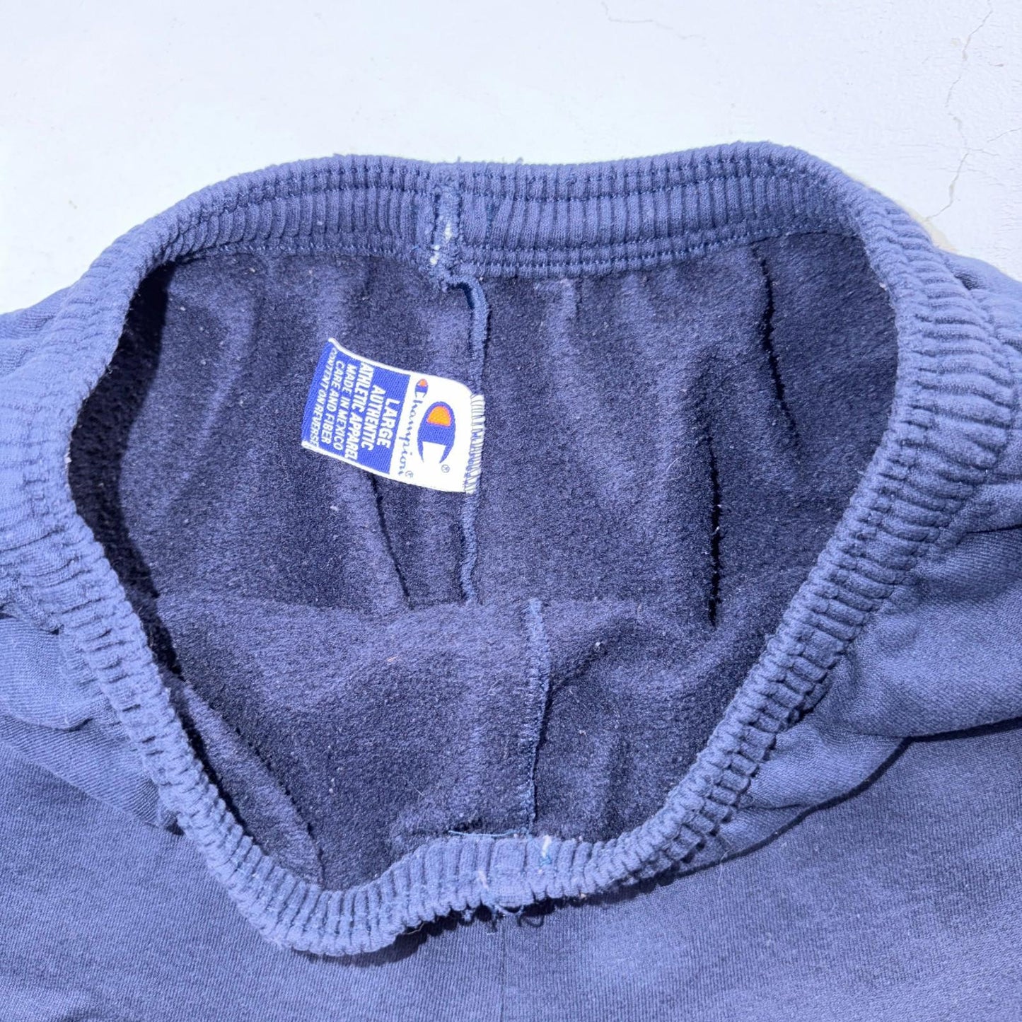 90s Vintage Champion Sweatpants Navy Blue Flat Cuffs Large Capri Cut