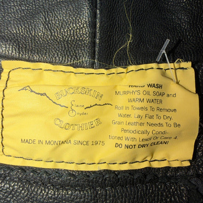 Vintage Buckskin Montana Jacket Black Leather Fringe Western Leather Cowboy 70s
