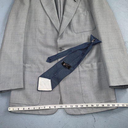 1960s 1970s VTG Mens 2 PC Suit 42 Jacket Coat Pants Gray Union Wool Rockabilly