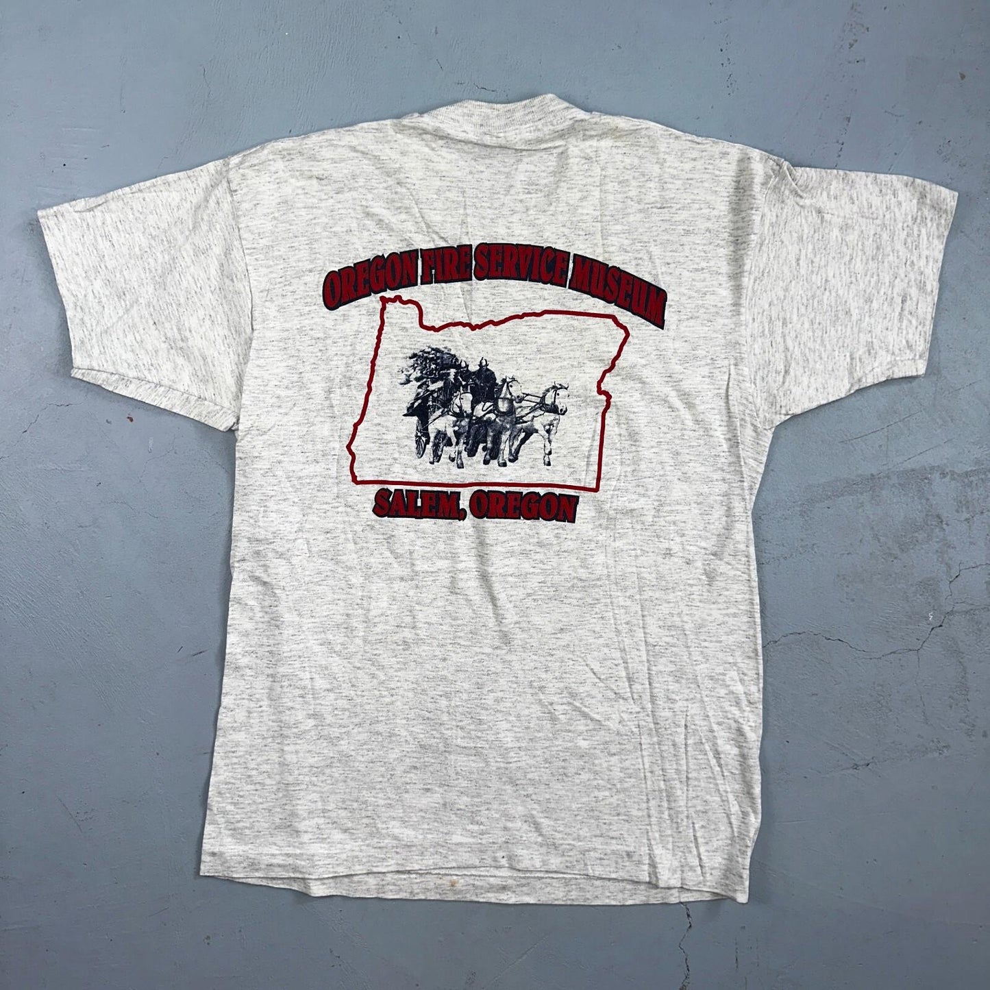 Oregon Fire Service Museum VTG T Shirt 90s Single Stitch Salem PDX Firefighter L
