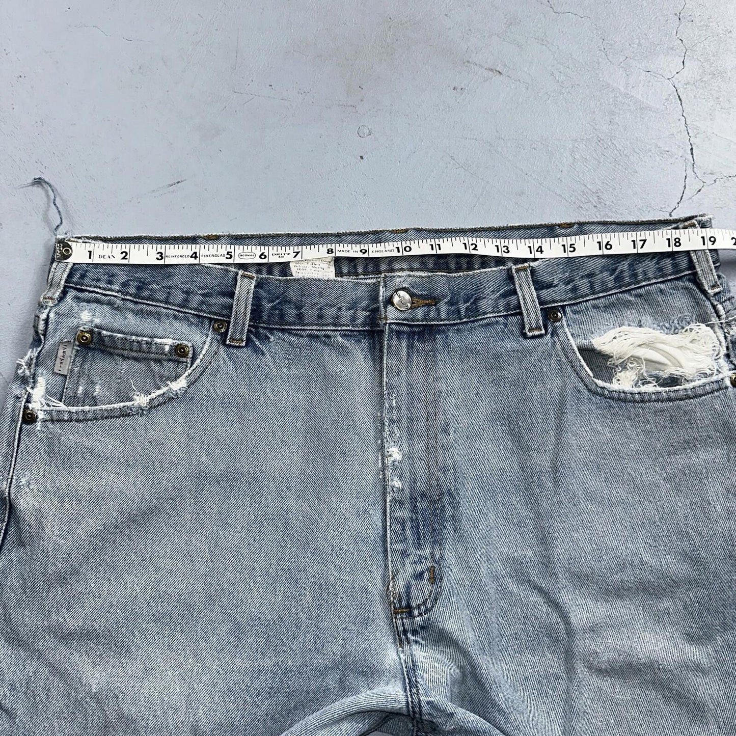 Carhartt B17 DST Relaxed Fit Denim Blue Jeans Mens 40x32 Workwear Denim