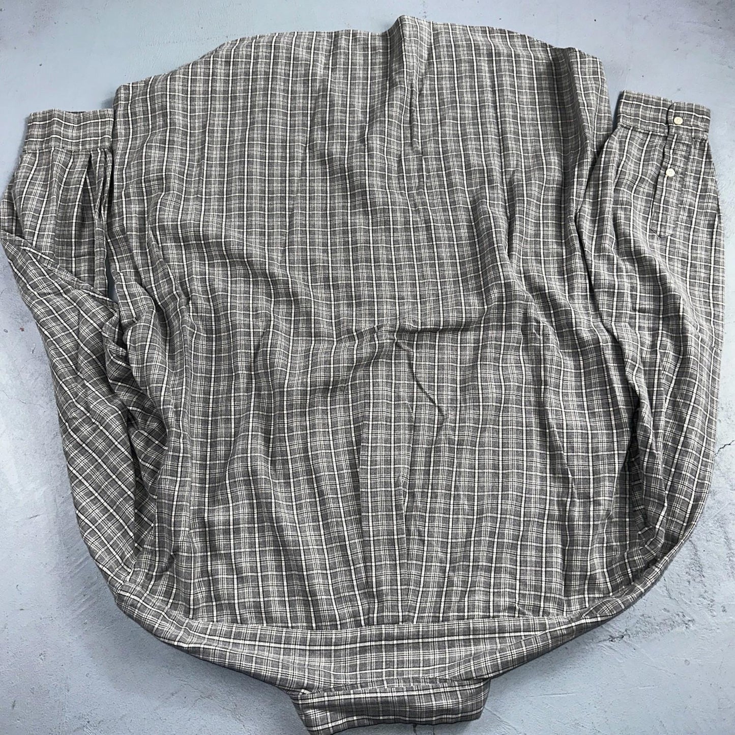 Ralph Lauren Shirt VTG XL Gray Blaire Cotton Long Sleeve Button Up Down Plaid