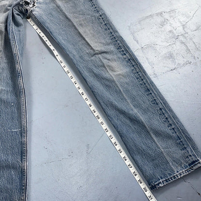 Levis 501 Vintage 90s USA XX Straight Leg Jeans 33x36 Light Wash Act 30x30