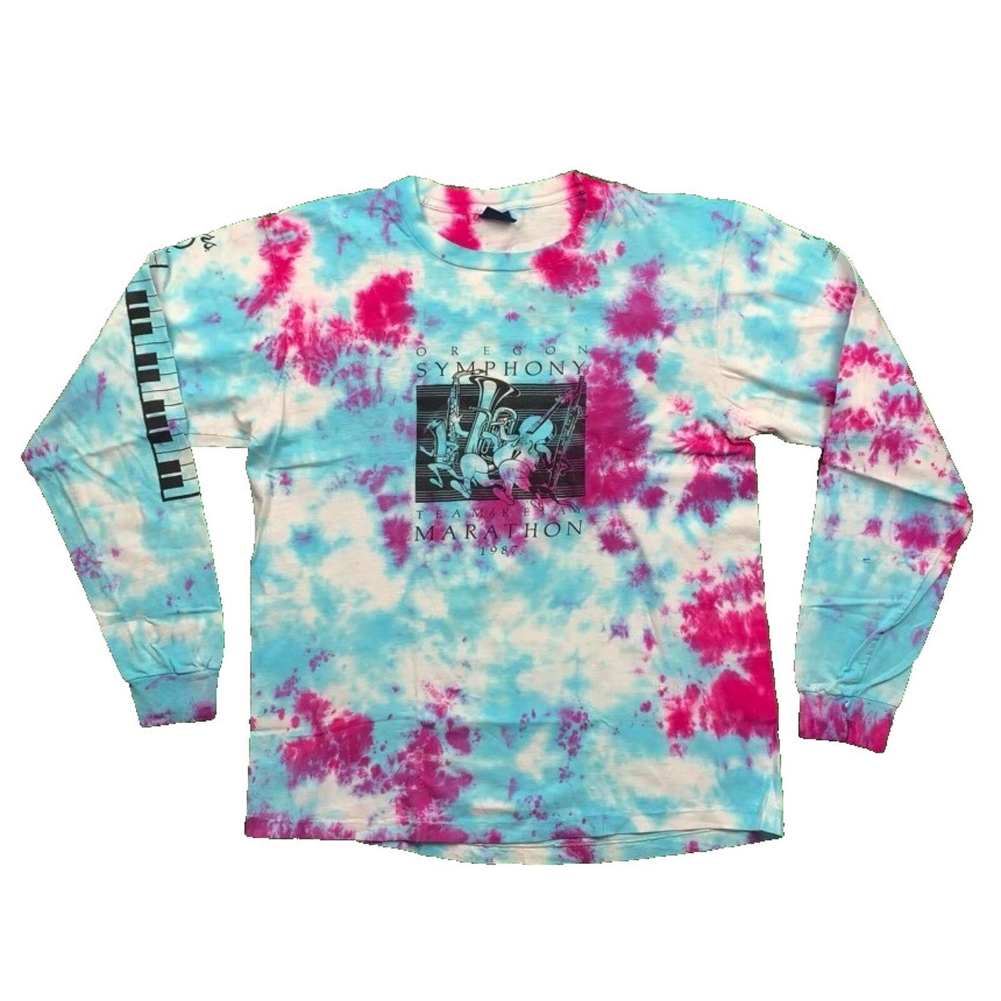 Nike Vintage T Shirt USA Rare Custom Tie Dye Piano Music Marathon Frank Ocean