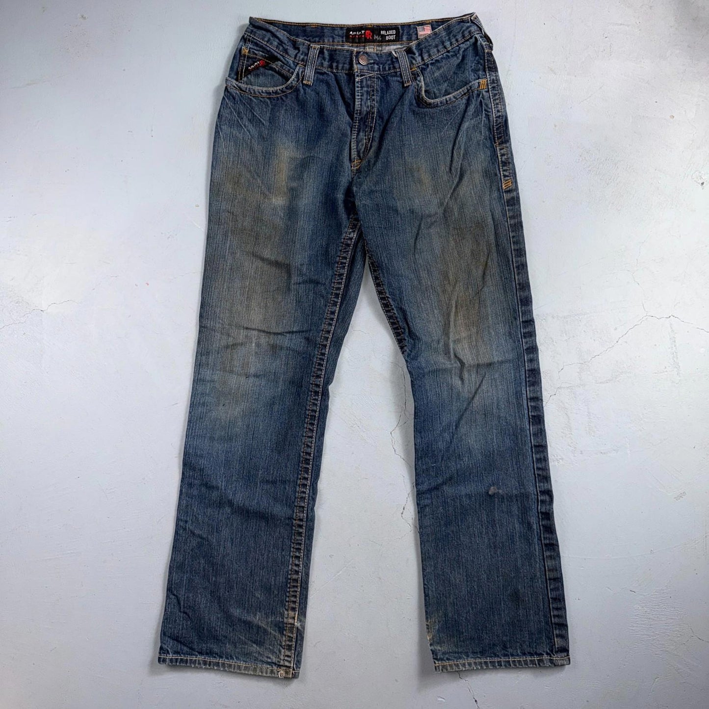 Ariat M4 FR Relaxed Boot Cut Men’s Blue Denim Jeans Size 34x36 CAT2 2112