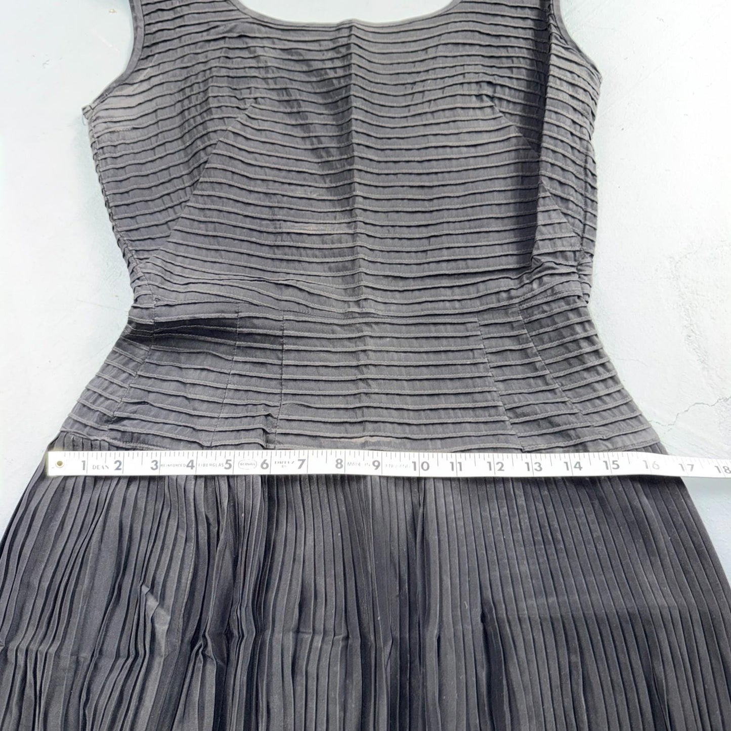 1950s Koret of California Midi Dress Womens Flare Textured Rockabilly Black
