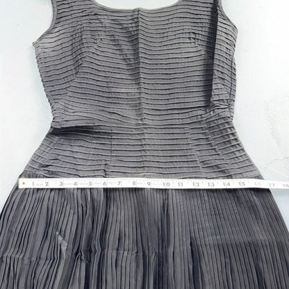 1950s Koret of California Midi Dress Womens Flare Textured Rockabilly Black
