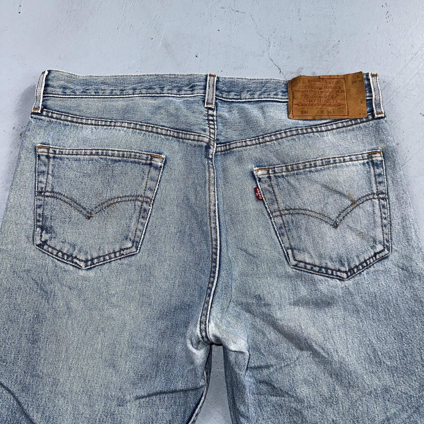 Levis 501 Vintage 90s Mex XX Straight Leg Jeans Blue Light Wash 36x30 Act 35x25