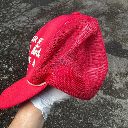 Vtg I'd Rather Push A Chevy Than Drive A Ford Mesh Snap Back Trucker Hat USA