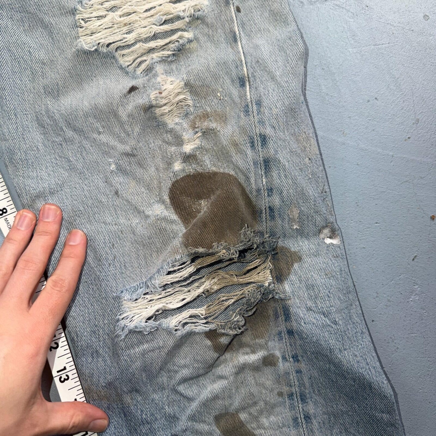 Levis 501 Vintage 80s Redline Selvedge USA XX Jeans Thrashed 32x36 Act 30x32